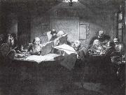 Johann Peter Hasenclever Das Lesekabinett oil painting